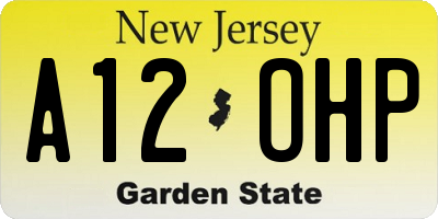 NJ license plate A12OHP