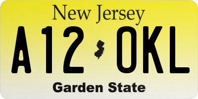 NJ license plate A12OKL