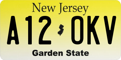 NJ license plate A12OKV