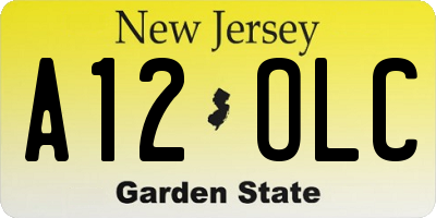 NJ license plate A12OLC