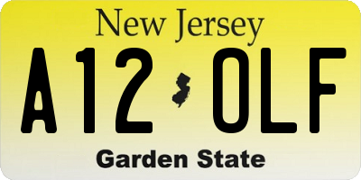 NJ license plate A12OLF