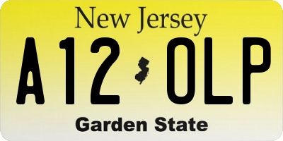 NJ license plate A12OLP