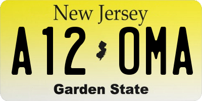 NJ license plate A12OMA
