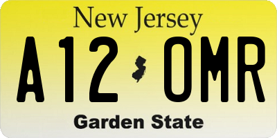 NJ license plate A12OMR
