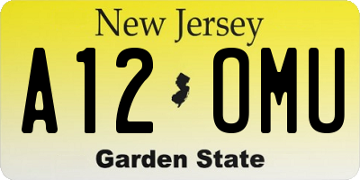 NJ license plate A12OMU