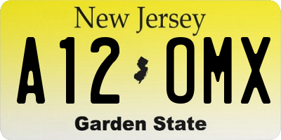 NJ license plate A12OMX