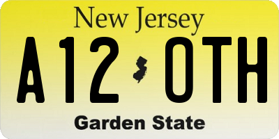 NJ license plate A12OTH