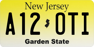 NJ license plate A12OTI