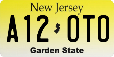 NJ license plate A12OTO