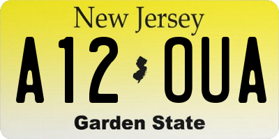 NJ license plate A12OUA