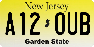 NJ license plate A12OUB