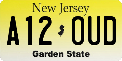 NJ license plate A12OUD