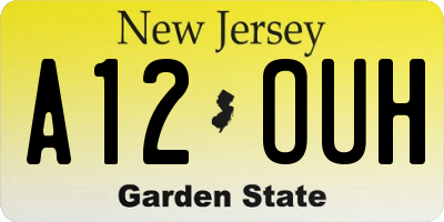 NJ license plate A12OUH