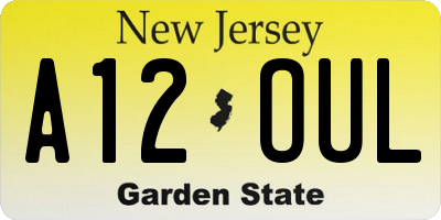 NJ license plate A12OUL