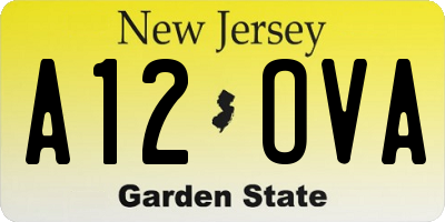 NJ license plate A12OVA
