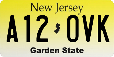 NJ license plate A12OVK