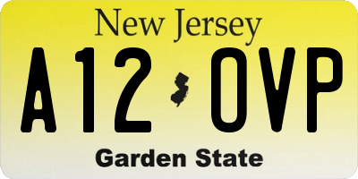 NJ license plate A12OVP