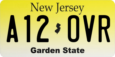 NJ license plate A12OVR