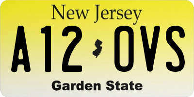 NJ license plate A12OVS