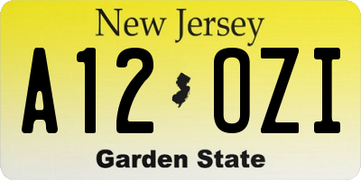 NJ license plate A12OZI