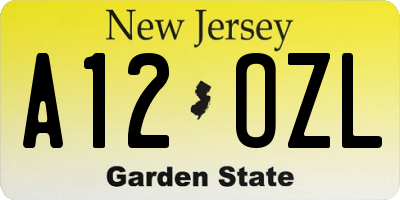 NJ license plate A12OZL
