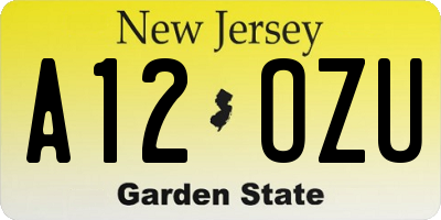 NJ license plate A12OZU