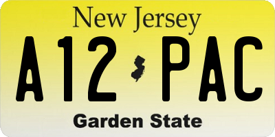 NJ license plate A12PAC