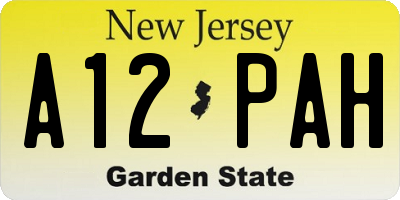 NJ license plate A12PAH
