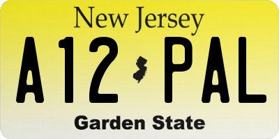 NJ license plate A12PAL