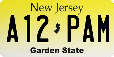 NJ license plate A12PAM