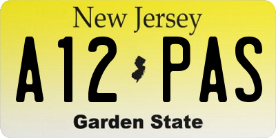 NJ license plate A12PAS