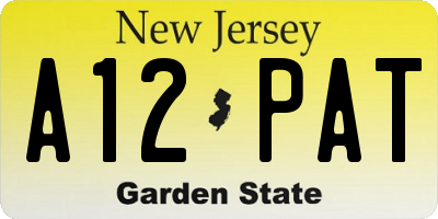 NJ license plate A12PAT