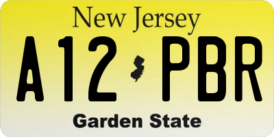 NJ license plate A12PBR