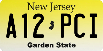 NJ license plate A12PCI