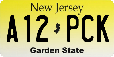 NJ license plate A12PCK