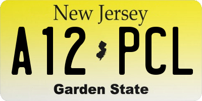 NJ license plate A12PCL