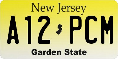 NJ license plate A12PCM