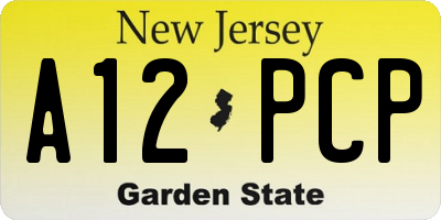 NJ license plate A12PCP