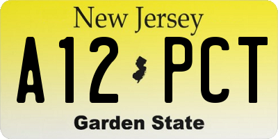 NJ license plate A12PCT