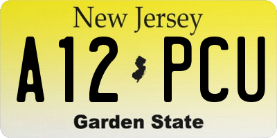 NJ license plate A12PCU
