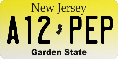 NJ license plate A12PEP