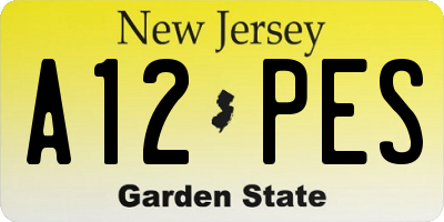 NJ license plate A12PES