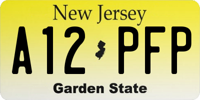 NJ license plate A12PFP