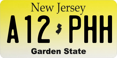 NJ license plate A12PHH