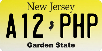 NJ license plate A12PHP
