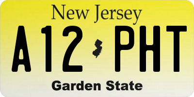 NJ license plate A12PHT
