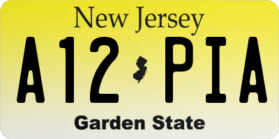 NJ license plate A12PIA