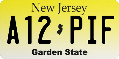 NJ license plate A12PIF