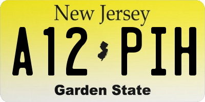 NJ license plate A12PIH