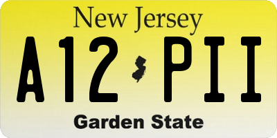 NJ license plate A12PII